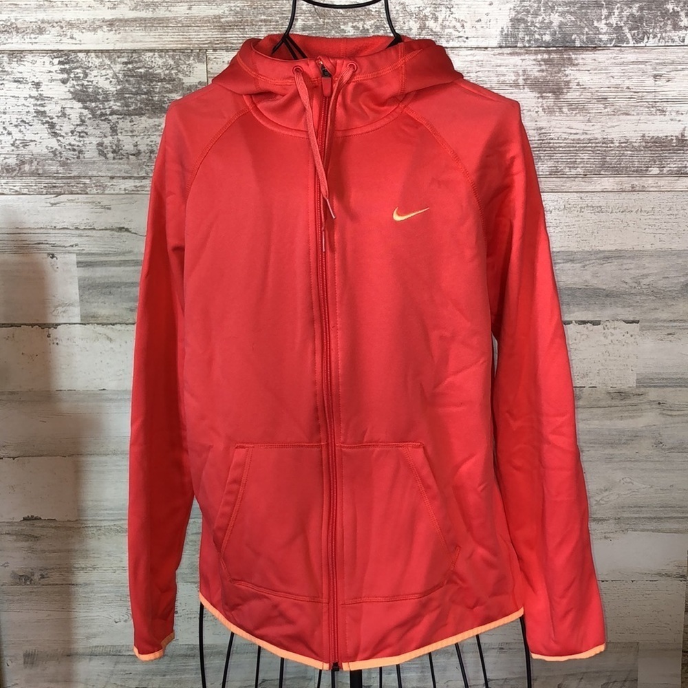 Nike zip-up hoodie/sweatshirt Dri-fit medium active wear gym wear pink/orange​​ - Picture 2 of 12